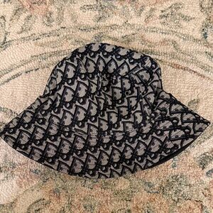 Black and Gray Patterned Bucket Hat